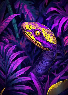 Neon Snake in Jungle