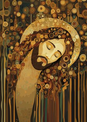 Jesus Christ Gustav Klimt Style