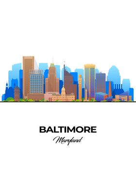 Baltimore Skyline Illustration