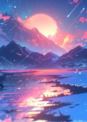 Sunset Mountain Landscape