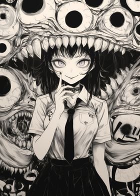 Schoolgirl and Monster