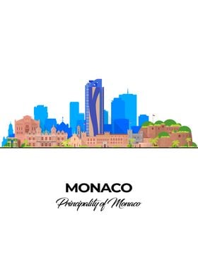 Monaco Skyline Illustration