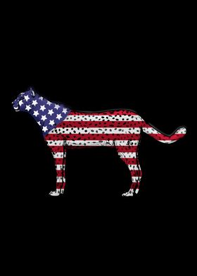 Cheetah Lover USA Flag 4th Of July America Cheetah