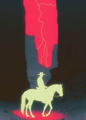 Neon Cowboy in Canyon