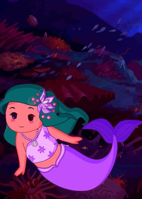 Mermaid in Underwater Cave