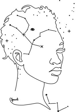 Andromeda Constellation Face Line Art