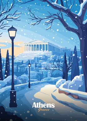 Snowy Athens