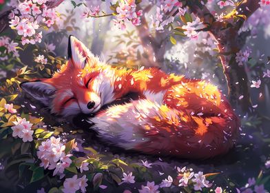 Sleeping Fox in Blossom