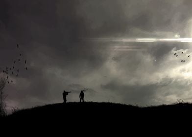 Silhouettes of Soldiers