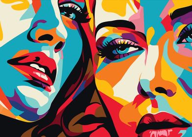 Pop Art Female Faces