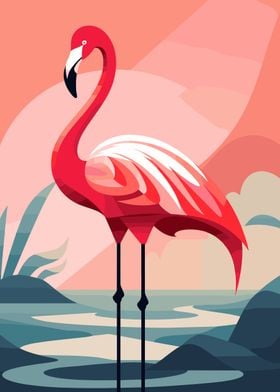 Pink Flamingo Sunset