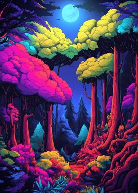 Neon Forest Night