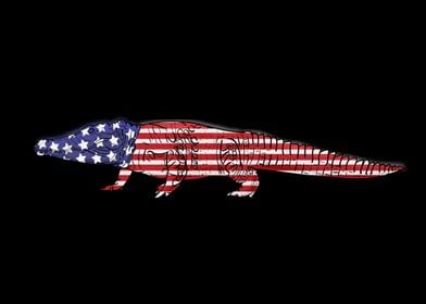 Crocodile Lover USA Flag 4th Of July Alligator