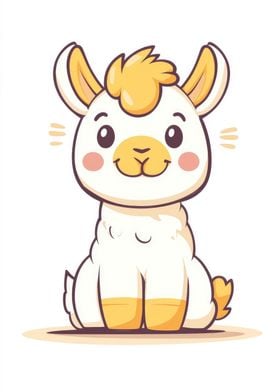 Cute Cartoon Llama