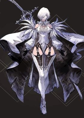 White-Haired Female Character