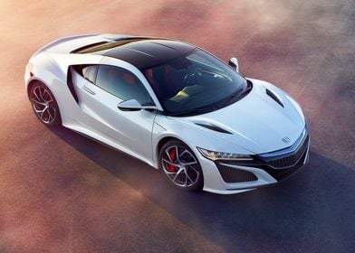 White Honda NSX Sports Car