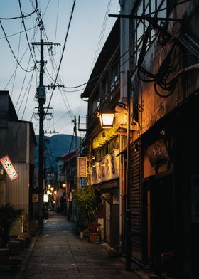 Japanese Alleyway at Dusk