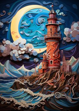 Papercut Lighthouse