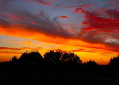 Fiery Sunset Sky