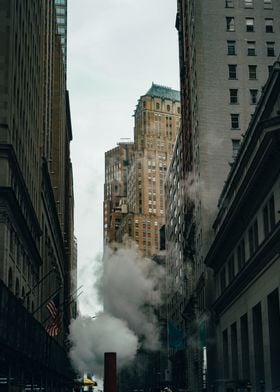 Cityscape with Steam NYC