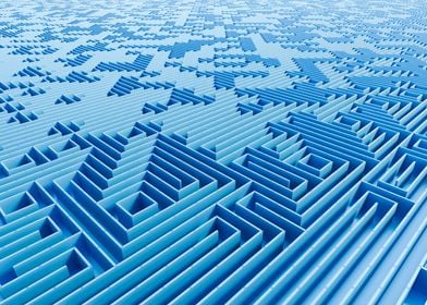 Blue Maze Pattern