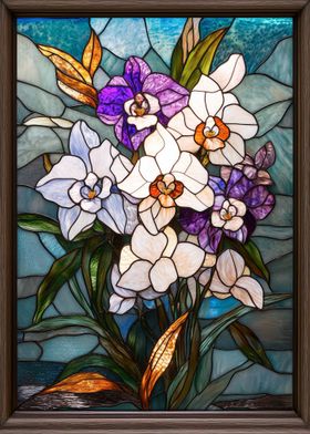 Stained Glass Orchid Bouquet