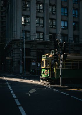 Tram in City Street