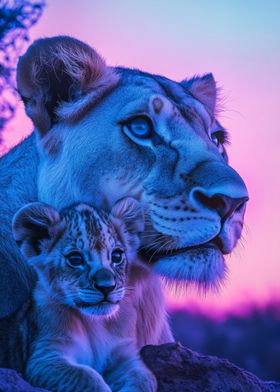 Lioness and Cub