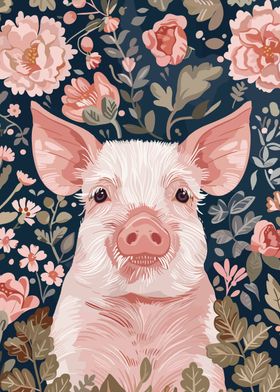 Piglet in Flowers