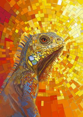 Iguana Mosaic Art