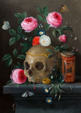 Vanitas Still Life with Skull