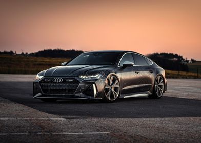 Black Audi RS7 with Topographic Wrap