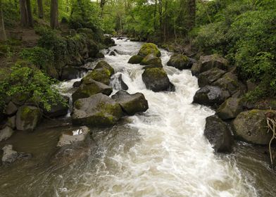 Rushing River Through Rocks