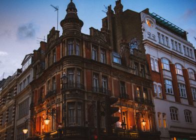 London Street Scene at Dusk