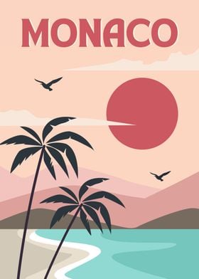 Monaco Sunset Poster