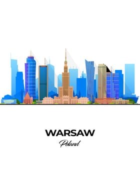 Warsaw Skyline Illustration