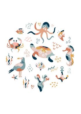 Ocean Life Illustration