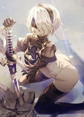 2B Nier Automata Art