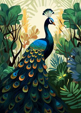 Peacock in Jungle