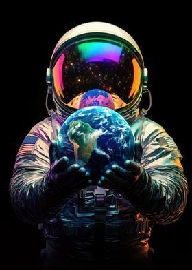 Astronaut Holding Earth