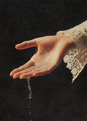 Water Dropping from Hand