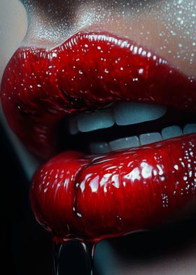 Glossy Red Lips