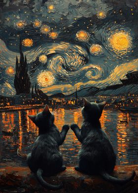 Starry Night Cats