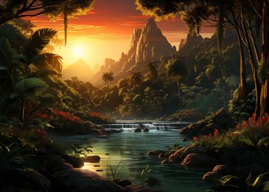 Tropical Sunset Landscape