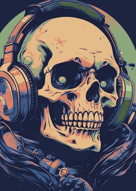 Skull with Headphones