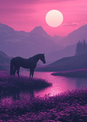 Silhouette Horse Sunset