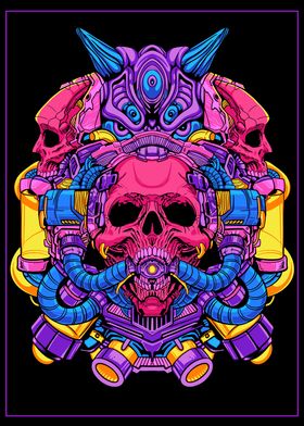 Cyberpunk Skull Art