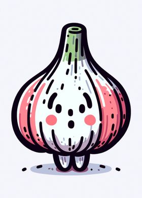 Cute Surprised Garlic