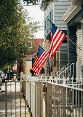 American Flags on Houses New Jersey