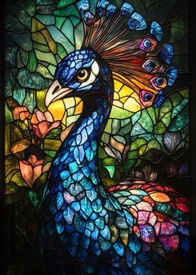 Stained Glass Peacock